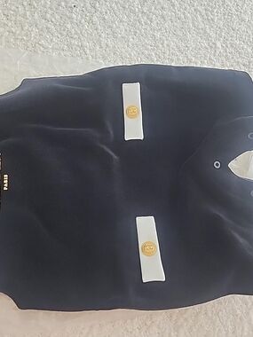 Balmain Baby 3M Black & White Logo Romper Gold Buttons NWT